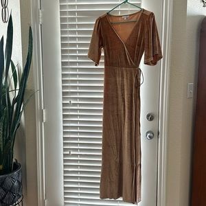 Baltic Born velvet wrap bridesmaid dress